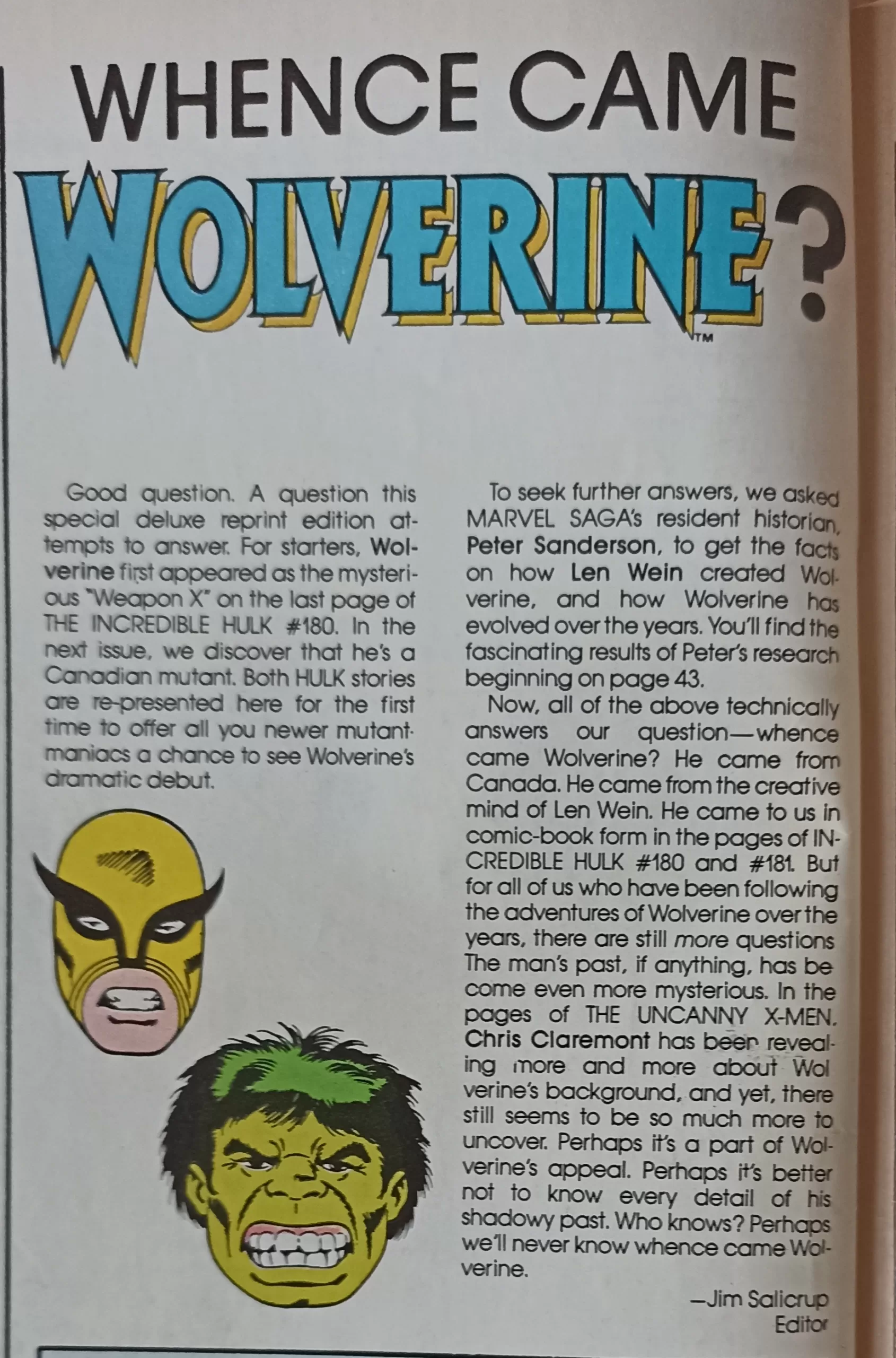 Wolverine's first appearance