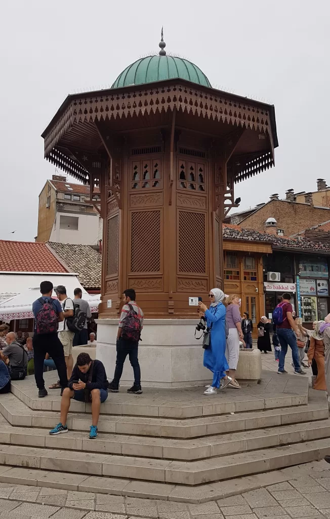 An Ottoman Sebilj or water fountain in Sarajevo