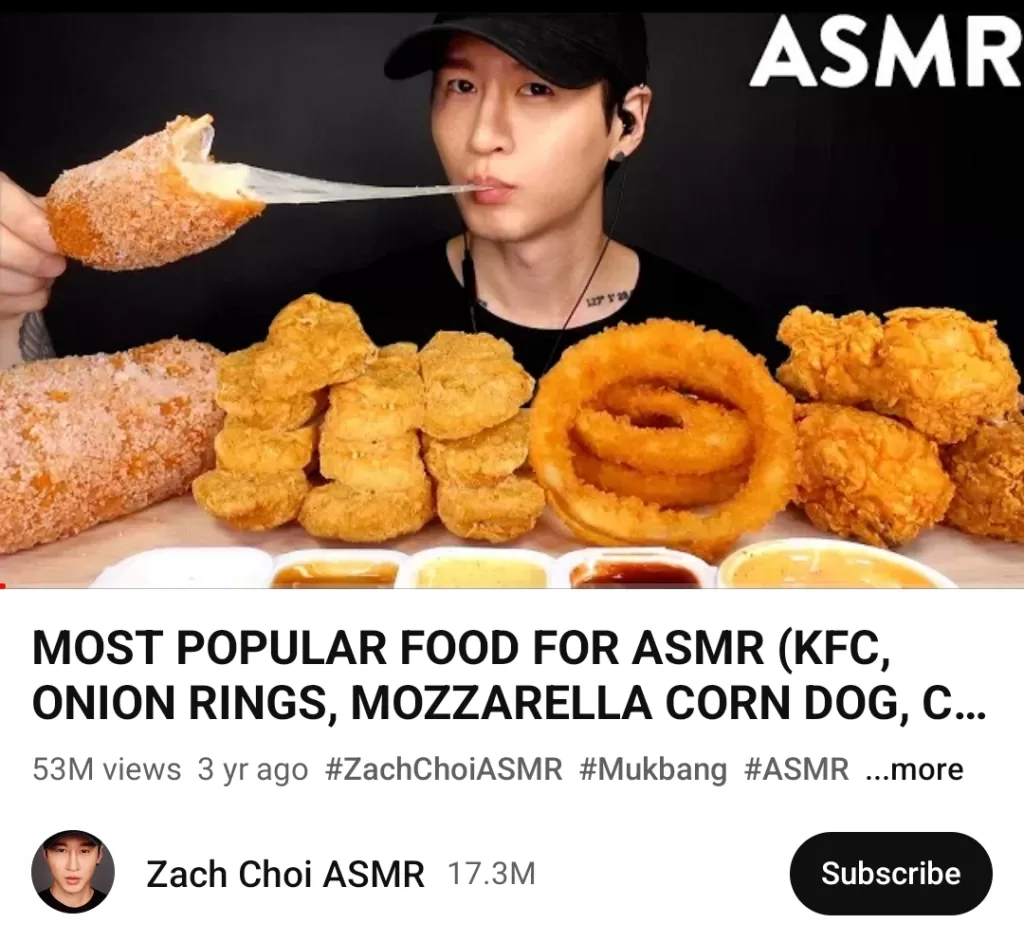 Thumbnail of a Zach Choi ASMR mukbang video
