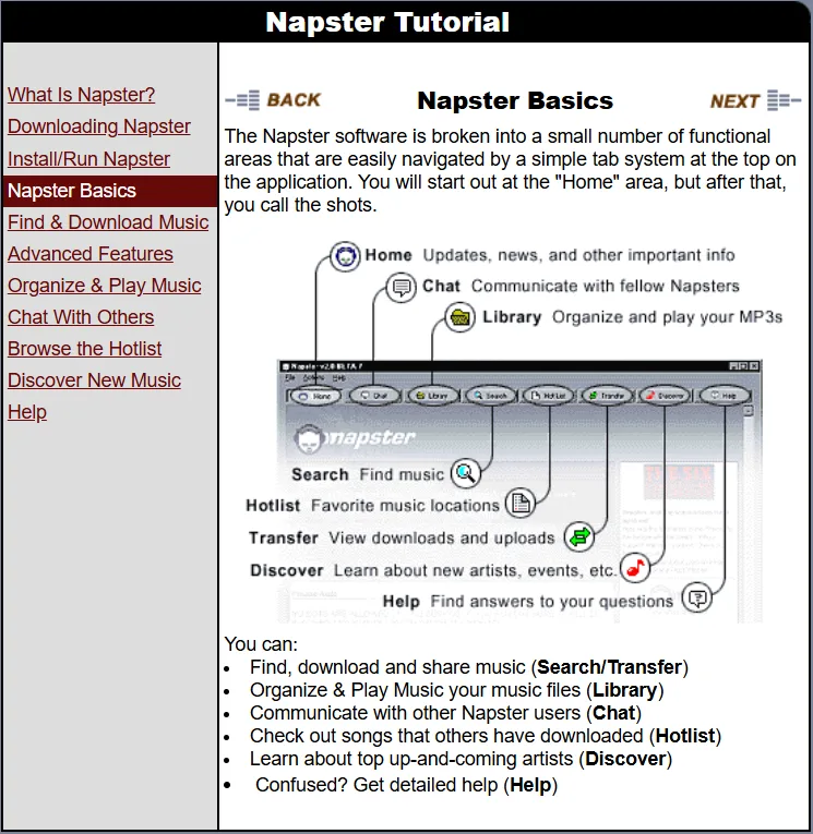 Napster tutorial in 2000