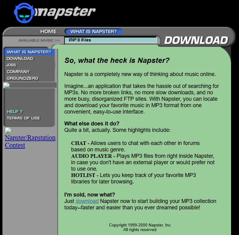 What is Napster in 1999